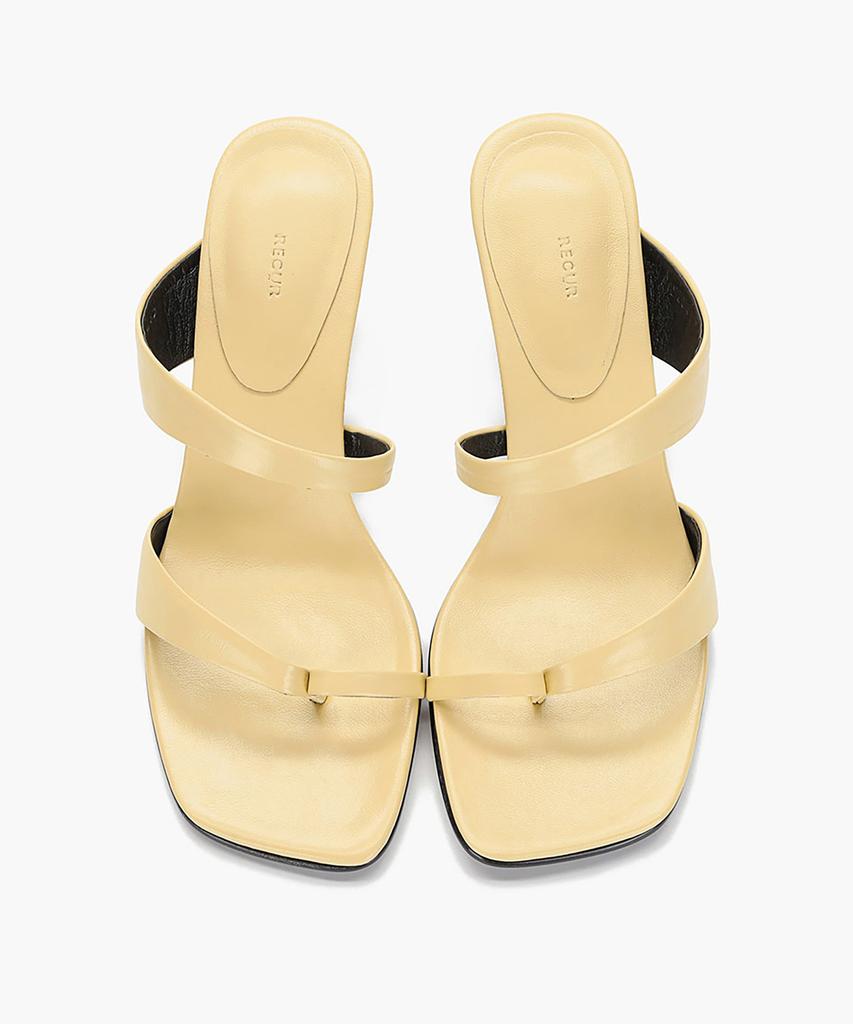 Recur Ecur Asymmetrical Detail Sandal Heel Butter 1281