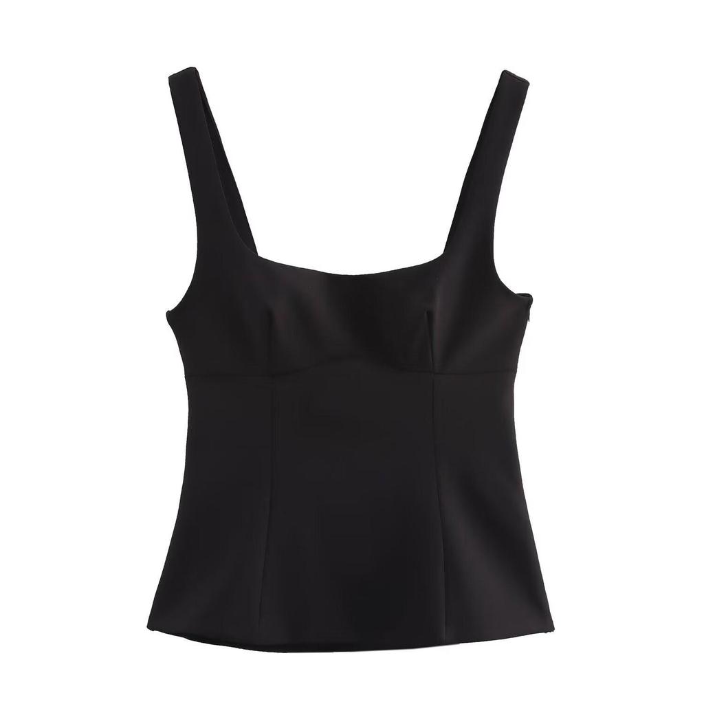 Spring 2025 Sweet Slim Fit Women's Camisole with Bow Back Decoration