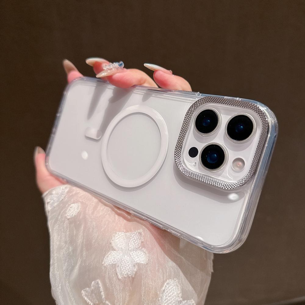 

Clear Phone Case For iPhone 17 16 15 14 13 12 11 Pro Max 16 Plus 17 Air Cover Plating For Magsaf Diamond Pattern Camera Frame iPhone 11 білий