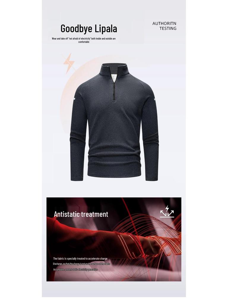 Men's Quick-Dry Stretch Dralon Long-Sleeve Fleece Hiking Base Layer