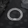 Fashion Hip Hop Real Gold Plated Jewelry 12mm Wide Bling Iced Out 5A Zircon Cuban Link Bracelet for Women and Men