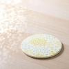 Ceramic Diatomaceous Earth Stained Flower Absorbent Made In Japan 1 &NE Coaster, Design, Yellow, Coaster, (Mino Ware), Quick-Drying, Piece, NRS-361-YE