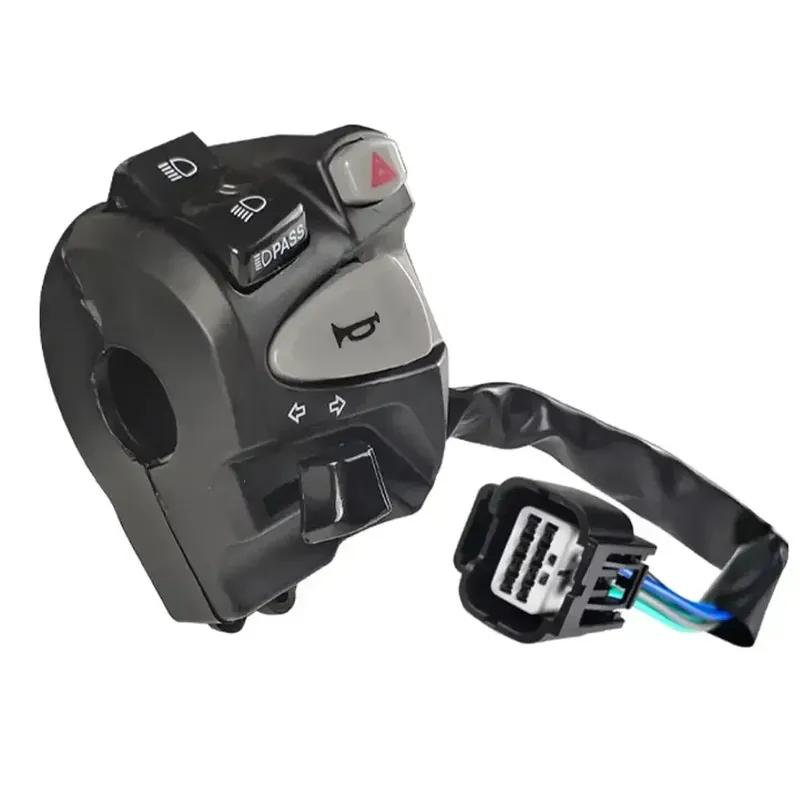 Motorcycle Handlebar for Honda Click150 High/Low Beam Control Button Replacement Horn Turn with Wiring