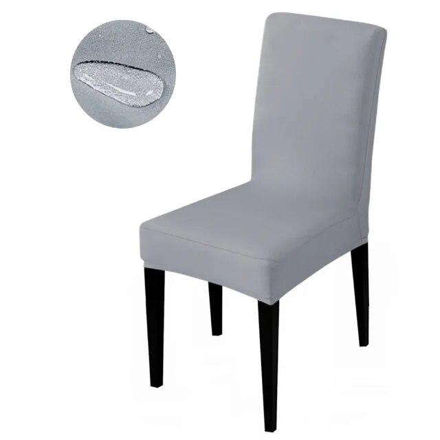 Waterproof Elastic Chair Cover Dining Room Solid Color Chair Slipcover Spandex Removable Chair Seat Cover for Kitchen Wedding