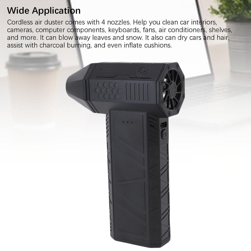 Electric Air Duster 110000RPM Cordless Air Duster 3 Gear Adjustable Blower Fan for Computer Keyboard Outdoors Car Home