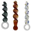 Anal Plug Glass Set of 3 Thin Spiral Type with Ring for Anal SM Toy of Dildo, Beginner's Dildos, Men, Masturbation, Expansion, (Set 3)