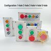 IP65 Waterproof Button Box with Emergency Stop & Indicator Light - 12345-Hole Plastic Enclosure