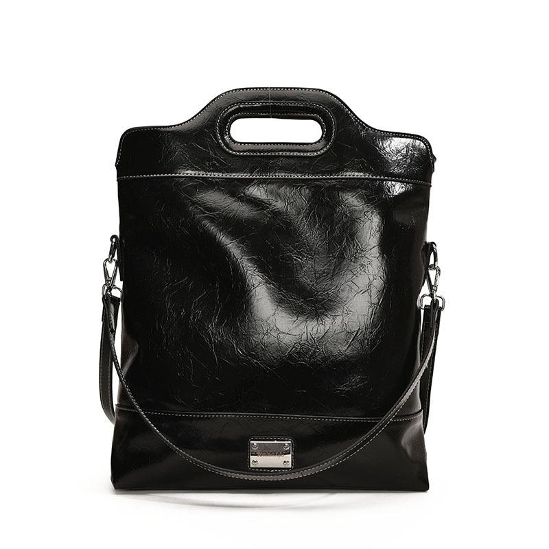 

Сумка большой вместимости для поездок на работу Женская новая повседневная сумка через плечо из мягкой кожи, сумка-мессенджер, портативная сумка-тоут чёрный