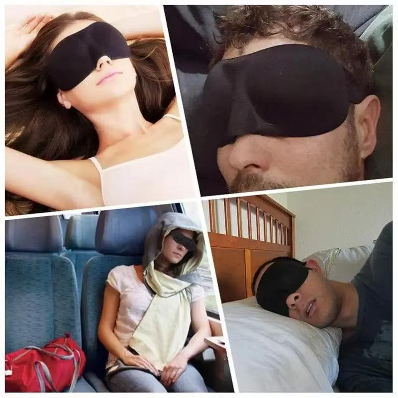 3D Contour Sleep Mask for Men Women No Pressure Memory Foam Breathable Travel Blindfold with Adjustable Strap Block Out Light