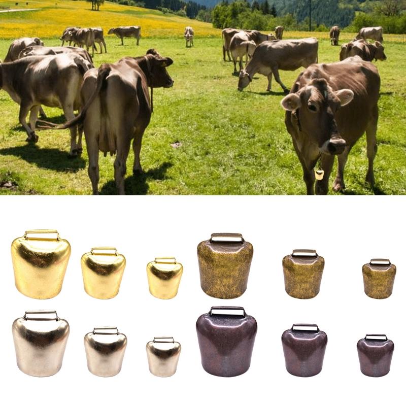 Antique Style Metal Cow Bells, Loud Horse Sheep Copper Bells, Cattle Farm Animal Neck Bells Metal Pet Bells Bronze Bell