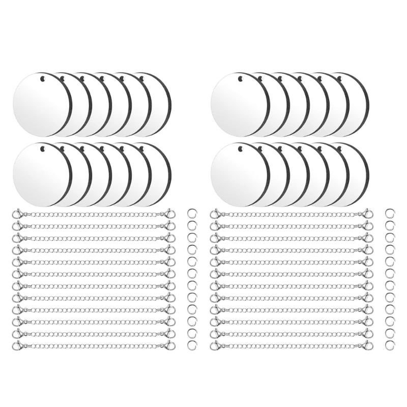 

Набор из 36/72 гравируемых стальных пластин, уникальные подвески для чашек, металлические подвески, практичные круглые односторонние заготовки для сублимации серебряный