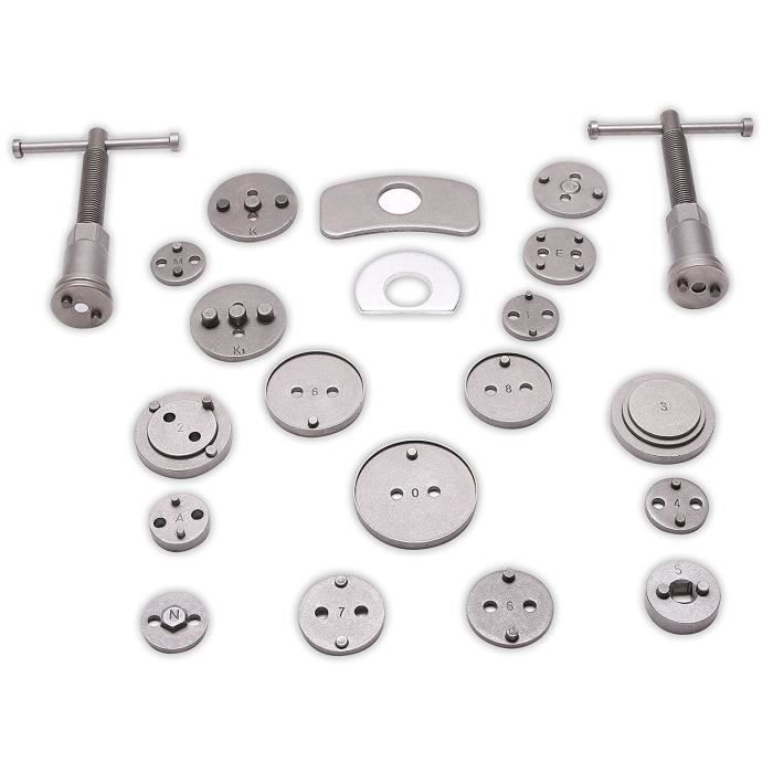 Coffret repousse piston d'étriers de freins pour remplacement de disque Outil et adaptateurs , Set de 21 pièces