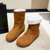 Women Two Wear Snow Thickened Women Winter 2025 New Lambswool Retro Booties Plus Velvet Cotton Shoes