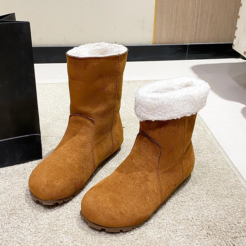 Women Two Wear Snow Thickened Women Winter 2025 New Lambswool Retro Booties Plus Velvet Cotton Shoes
