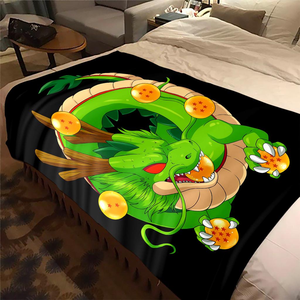 1PC Shenron  Print Flannel Blanket, High quality All Seasons, Home Decor, Warmth and Comfort, Perfect for Christmas Gifts