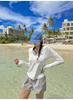 Women's 4-Piece Long Sleeve Hooded Swimsuit - Slimming, Sun-Protective, and Conservative for Beach & Hot Springs