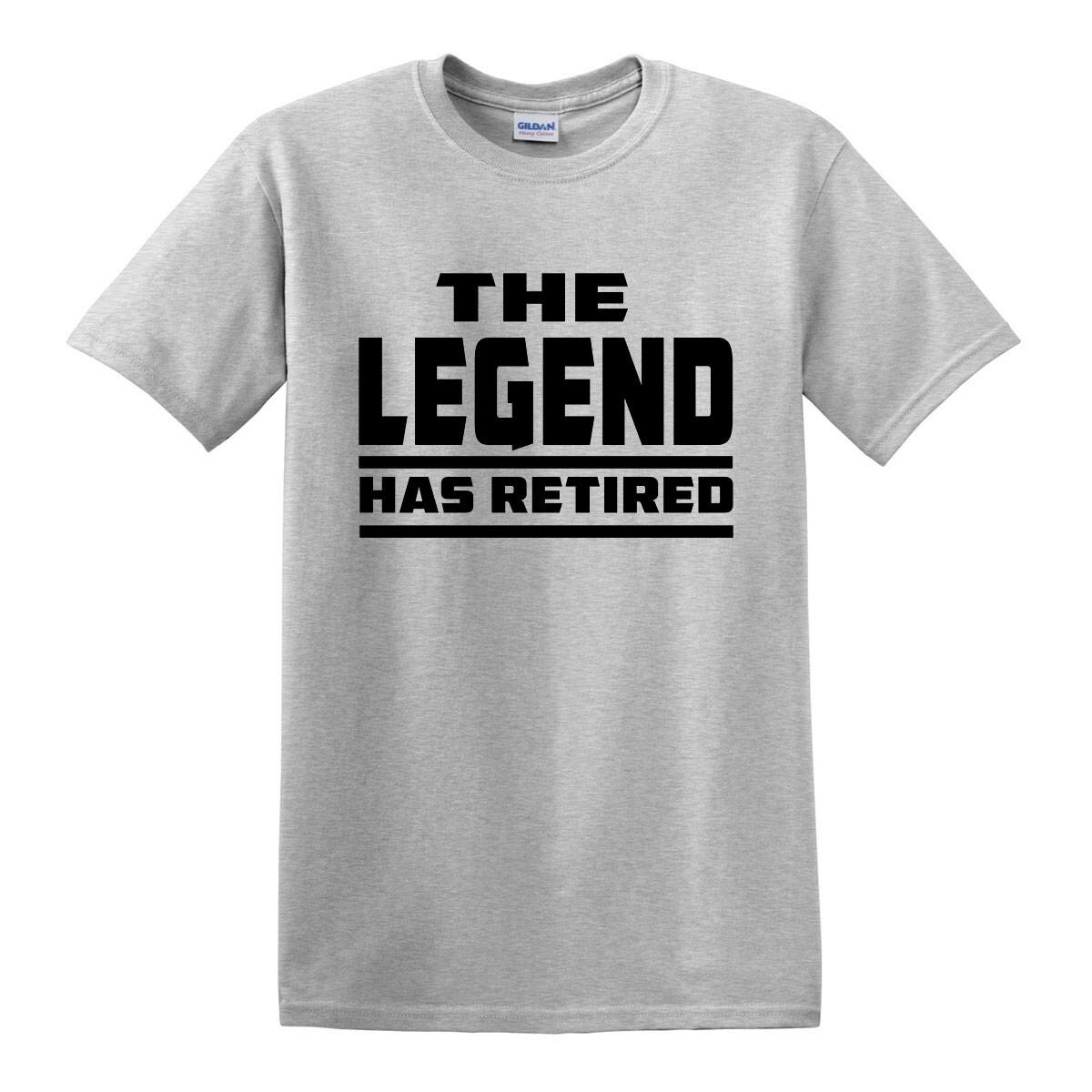 THE LEGEND HAS RETIRED T Shirt Mens Womens Tees Top Funny Retirement Gift for Dad Grandad T-Shirt Mens Womens Tees Top Top M