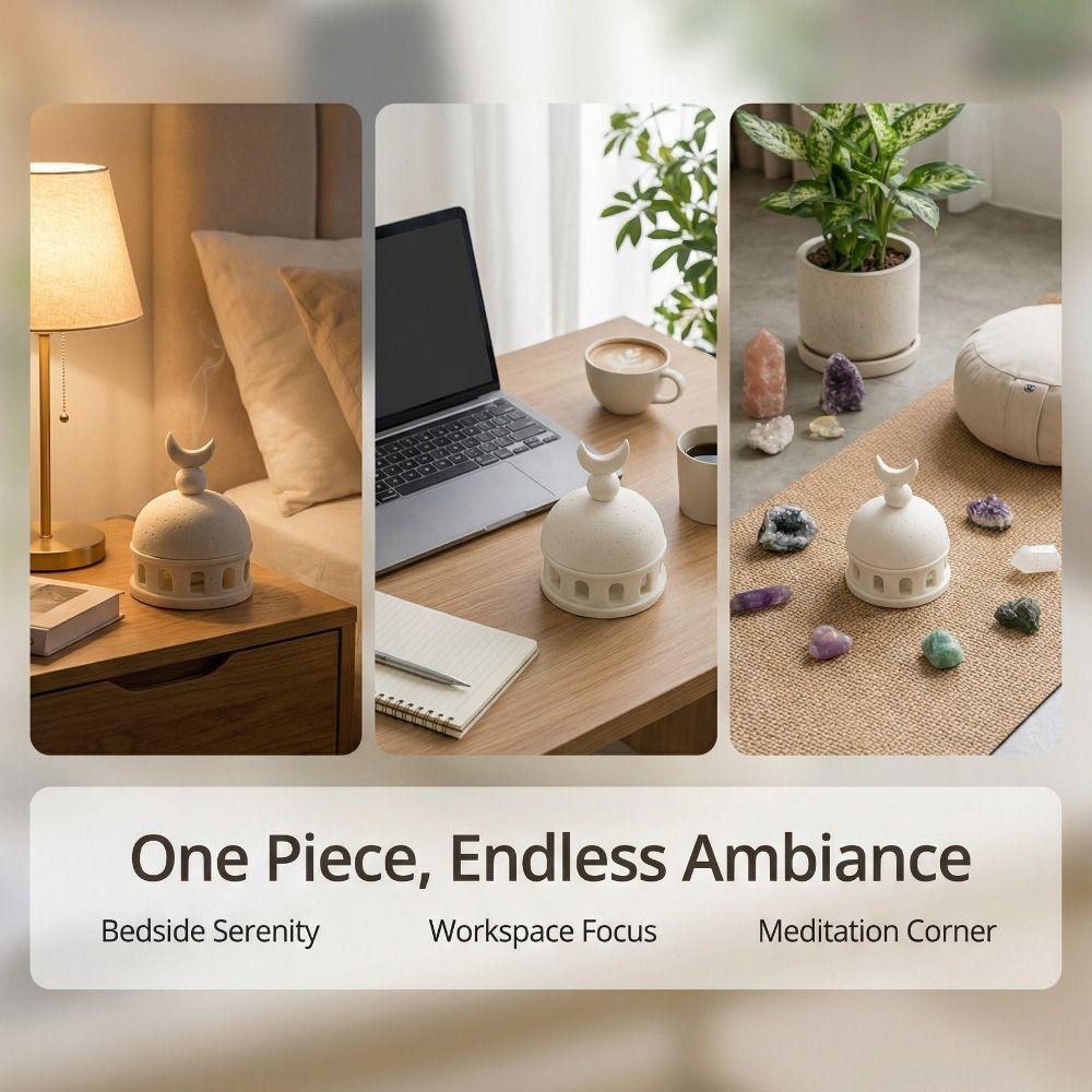 Resin Ramadan Aromatherapy Cup Architectural Style Crescent Aromatherapy Burner  Tea Table