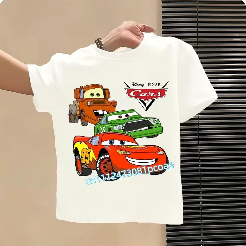 2026 Cars of the Universe Children's Pure Cotton Short-Sleeved Boys' Sports Shirt Girls' Casual Top Cartoon Print Summer T-Shirt