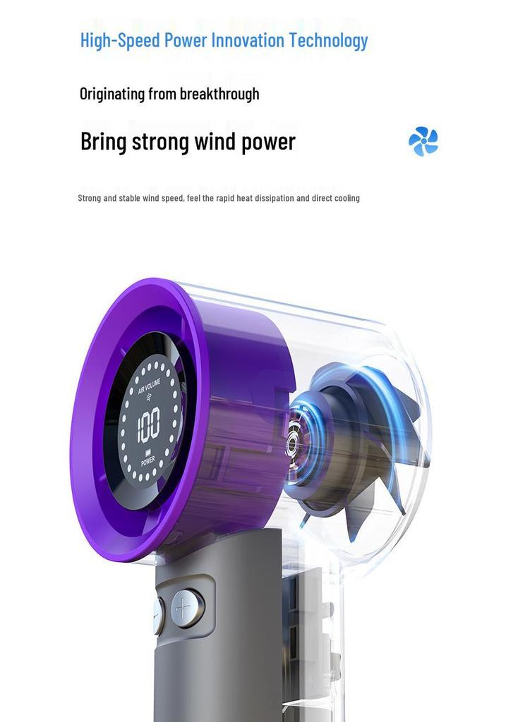 2026 LY11 Silent Portable Handheld Turbine Fan for Dorm & Outdoor Cooling