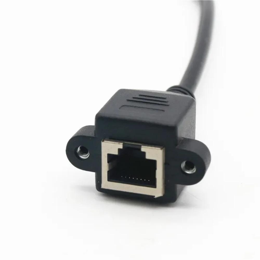 CAT5e CAT6e RJ45 Male Female Shielded Extension Cable UTP FTP STP Ethernet LAN Cord Panel Mount Screw Lock 8P8C Gigabit For Router Switch PC 0.3m-5m