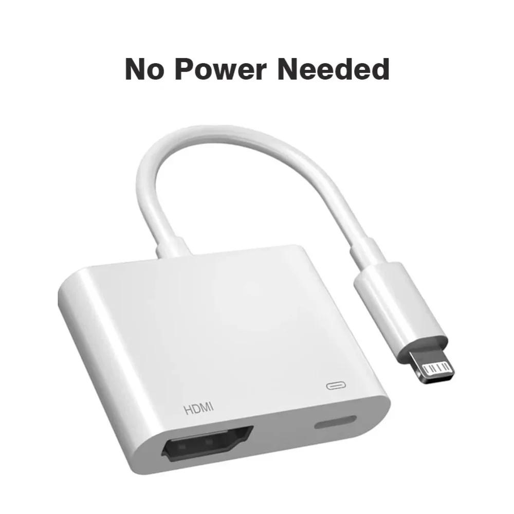 

Адаптер Lightning на HDMI OTG 2 в 1 Хаб для швидкої зарядки з виходом 1080P, багатопортовий, зі зчитувачем карт TF для iPhone, ноутбука, планшета