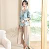 2026 Summer Chiffon Top Set for Stylish Middle-Aged and Elderly Mothers (Short/Mid-Sleeve)