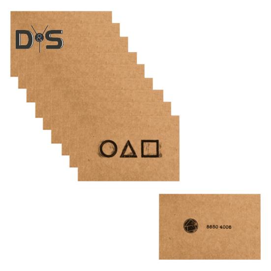 

Игра Squid Party Пригласительный билет Квадрат Треугольник Круг Соревновательная карточная игра Косплей Аниме Выживание Тематическая игра Хэллоуин Новый год День рождения 10pcs