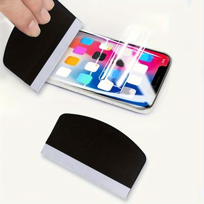 Werkzeuge für Displayschutzfolien für Handys, Blasenentferner, Kunststoffschaber, Große universelle Kunststoffrückseite, Weicher Schieber, Batterie nicht enthalten