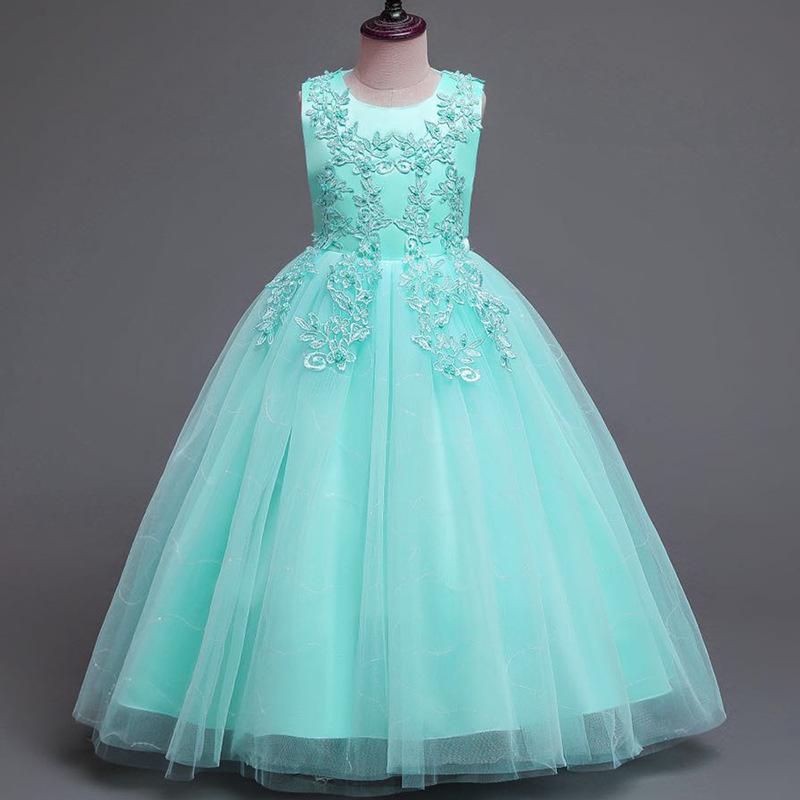 Children's Puffy Tulle Princess Wedding Dress, Ages 3-15, June 1st Girls' Performance Costume