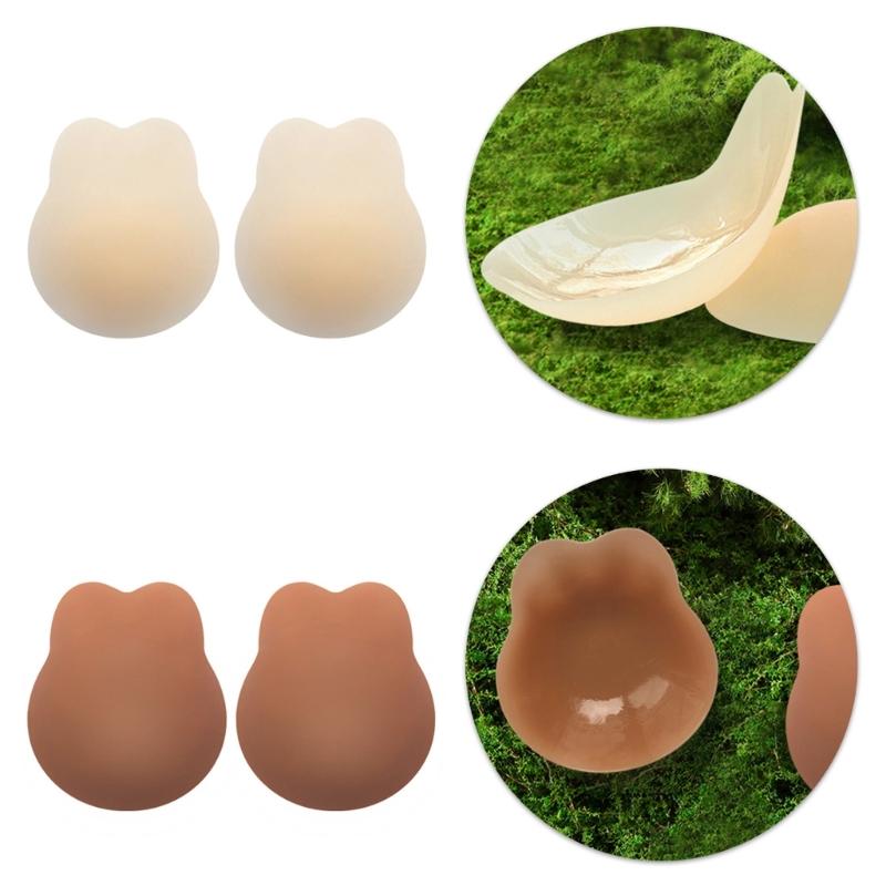 Women Rabbit Ears Breast Lift Sticky Nipple Covers Adhesive Strapless Backless Bra Reusable Ultra-Thin Silicone Pasties