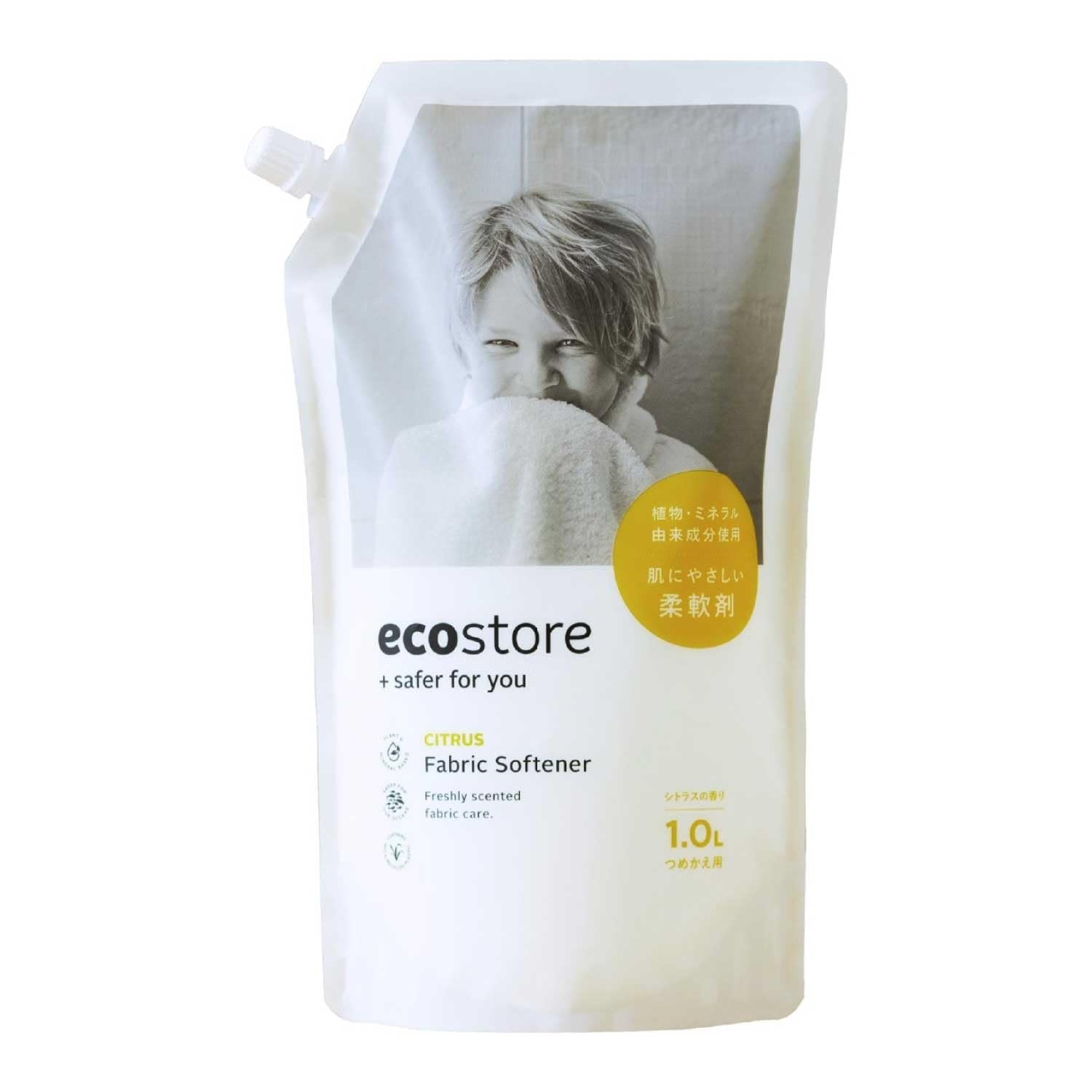ecostore Fabric Softener Refill Pack 1L Fabric Fabric Finishing Gentle on Made in Japan [Citrus] - Softener, Agent, Detergent, Plant-derived, Skin,