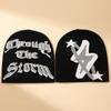 Letter Printing Knitting Cap Hat Wool Acrylic Hip Hop Cap Gothic Beanie Bonnet  Men Women