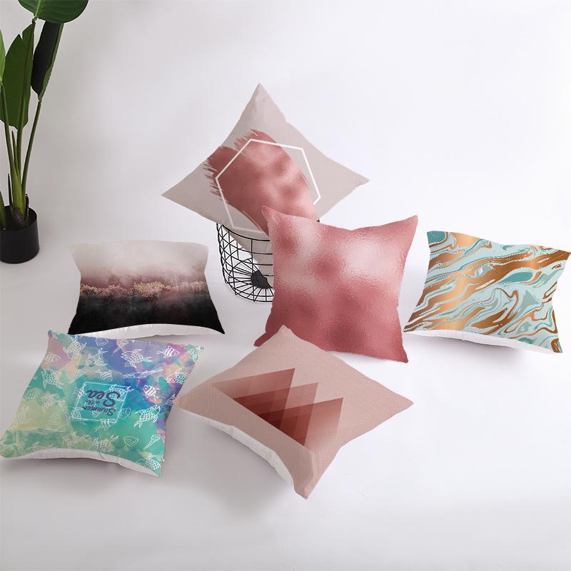 Car Cushion Cover Geometric Gold Print Sofa Square Pillow Cover Cushion Cover Home Furnishings