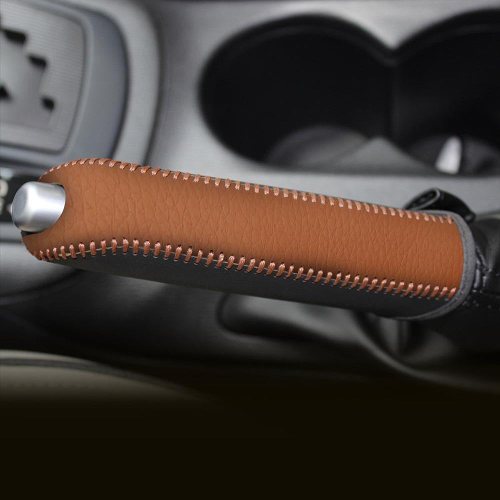 For Mazda 6 Handbrake Sleeve Leather Hand Brake Grips Cover Handbrake Knob Protector Car Interior Accessories