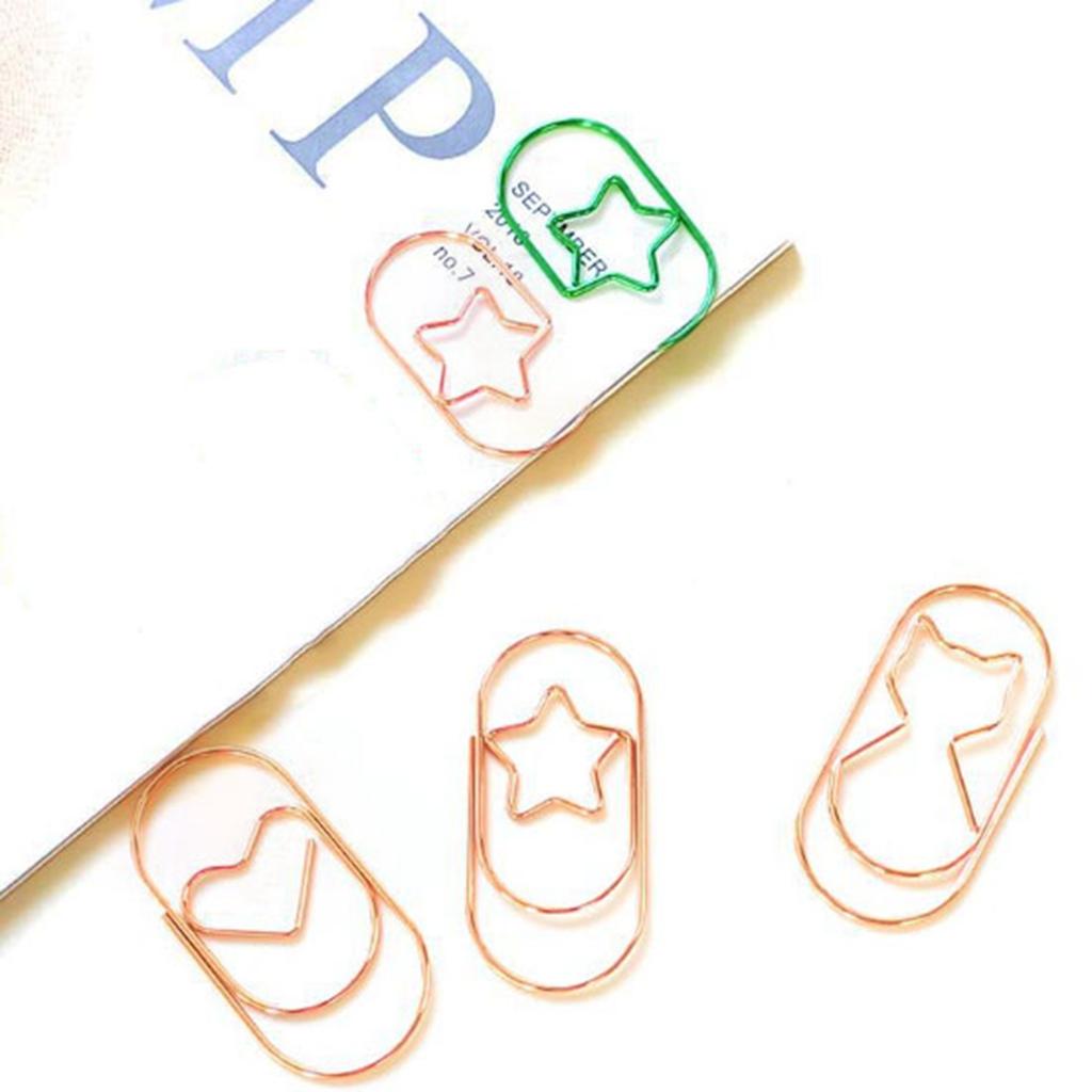 40PCS Star Paper Clips Bright Color Rust Proof Coating Portable Lightweight for Office Home