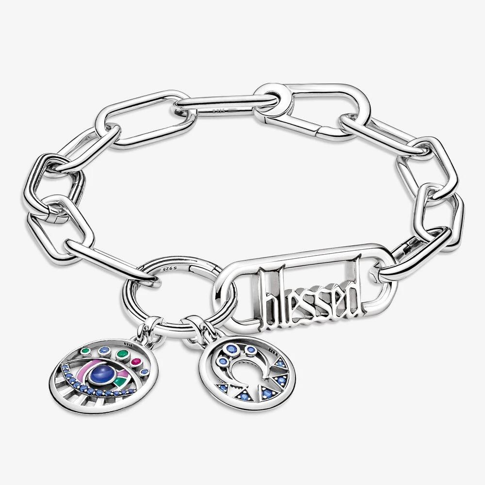 Me Ring S925 Sterling Silber Perle Runder Verbinder Charm Doppelarmreif Passend für Original Me Gliederkette Armband Schmuck