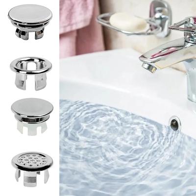 Bathroom Overflow Drain Cover Round Basin Trim Drain Cap Cover 22-24mm Sturdy Double Layer Overflow Cover Insert In Hole