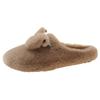 2025 new autumn and winter super fire beautiful plush warm flat bottom bag head cotton slippers fluffy slippers women wear half drag