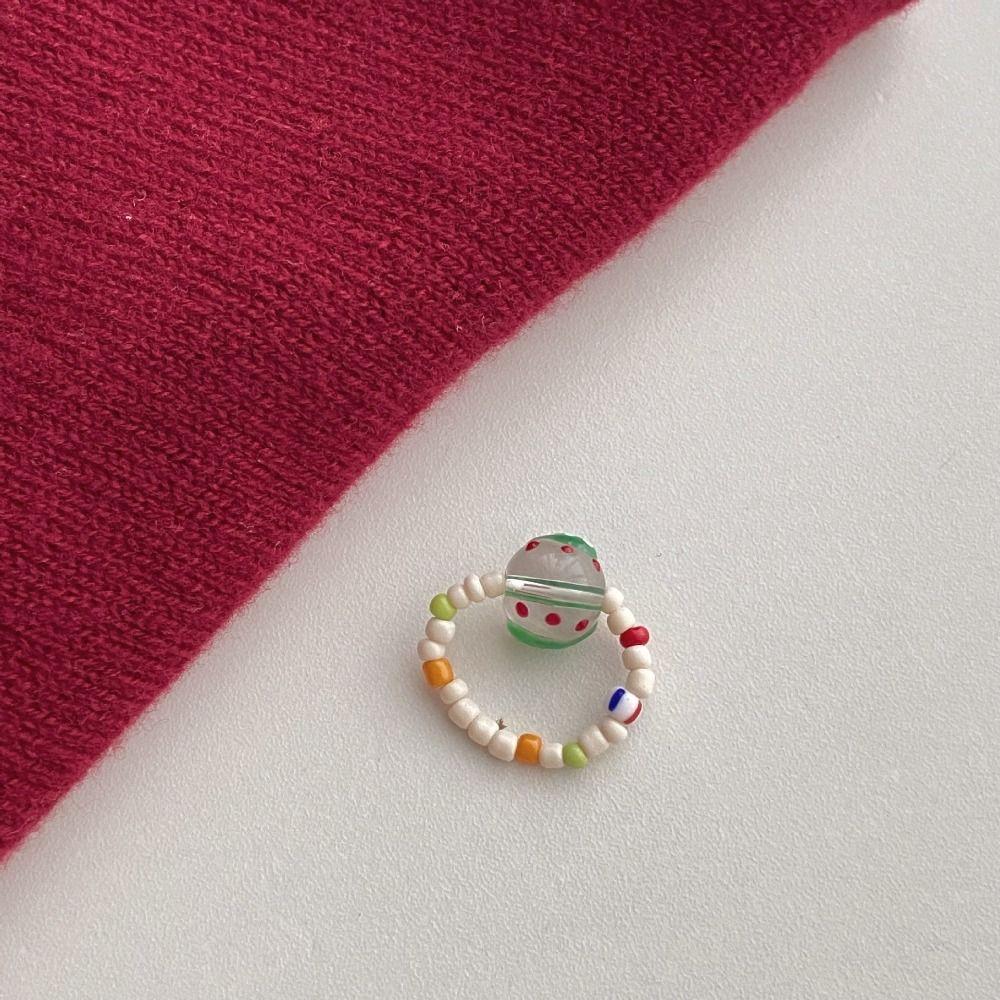 

Bracelet Liuli Beaded Bracelet Ring Rice Bead Ring Personality Gingerbread Man Necklace Women Ring(A)