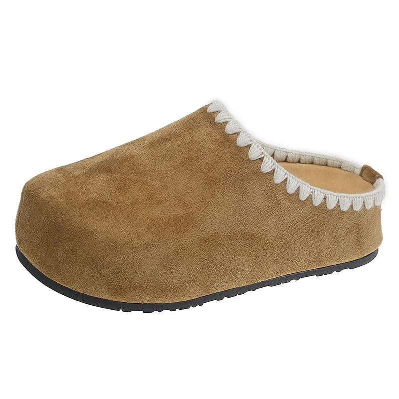 Fashion Fashion Women Slippers Suede Flats Platform Mules Shoes Casual Slingback Sandals 2025 Summer New Woman Sides Sandalias De Mujer