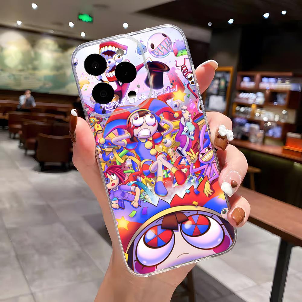 Úžasný D-Digital C-Circus Obal na telefon Pro IPhone 17 Air 16 E 15 14 13 12 Mini 11 Pro Max Průhledný kryt proti pádu