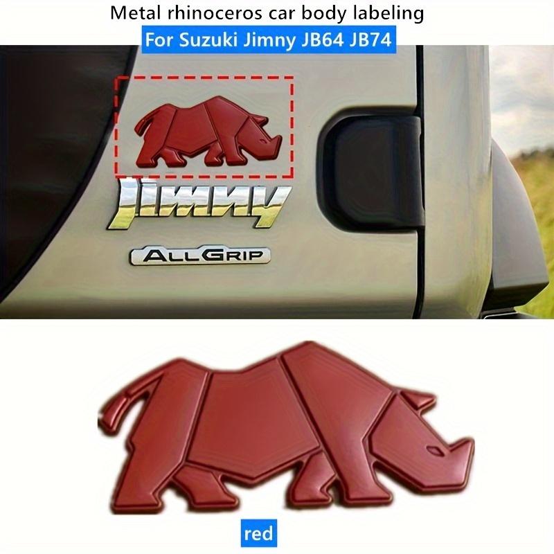 

3D Three-Dimensional Metal Rhinoceros Car Emblem Badge Car Body Creative Decorative Sticker for Jimny
