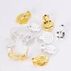 50st Guld Silver Järn Öronklämma Örhängen Hål Infattning Tomma Cabochoner Fästbas DIY Komponenter Smyckesdelar Leverantör Hög Kvalitet