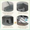 3 Tier Wooden Large Hamster Cage with Sliding Tray, Seesaws, Water Bottle, Grey