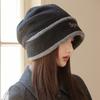 Autumn and Winter Hats for Women with Big Heads and Faces  Small Fisherman Hat Korean Style Versatile Baotou Hat Outdoor Warm Plus Velvet Pile Hat