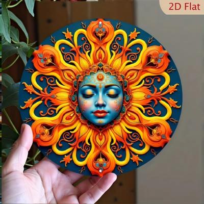 Metal Mandala Sun Wall Decor Floral Geometric Art Modern Home Cafe Living Room Decor