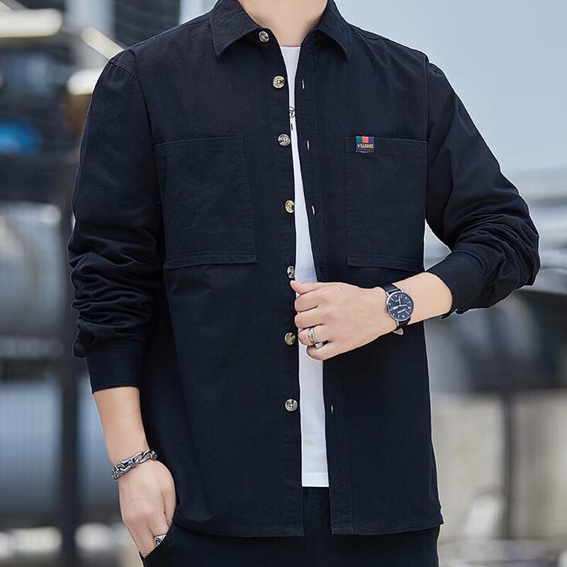 Mao Ren Men's Casual Lapel Shirt Jacket