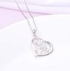 Heart-shaped Elephant Rhinestone Pendant Necklace for Women