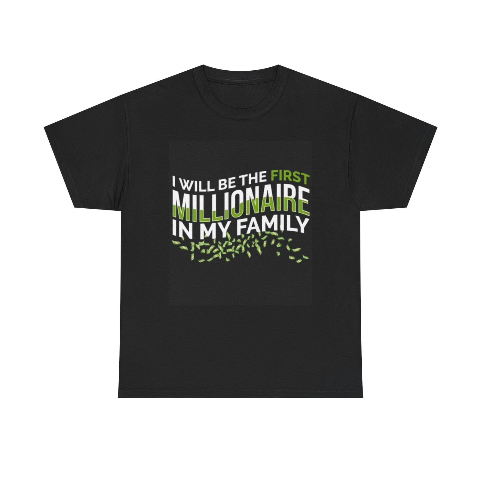 First Millionaire Graphic T Shirt Funny Crypto Bitcoin Unisex Heavy Cotton Tee S